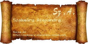 Szakmáry Alexandra névjegykártya